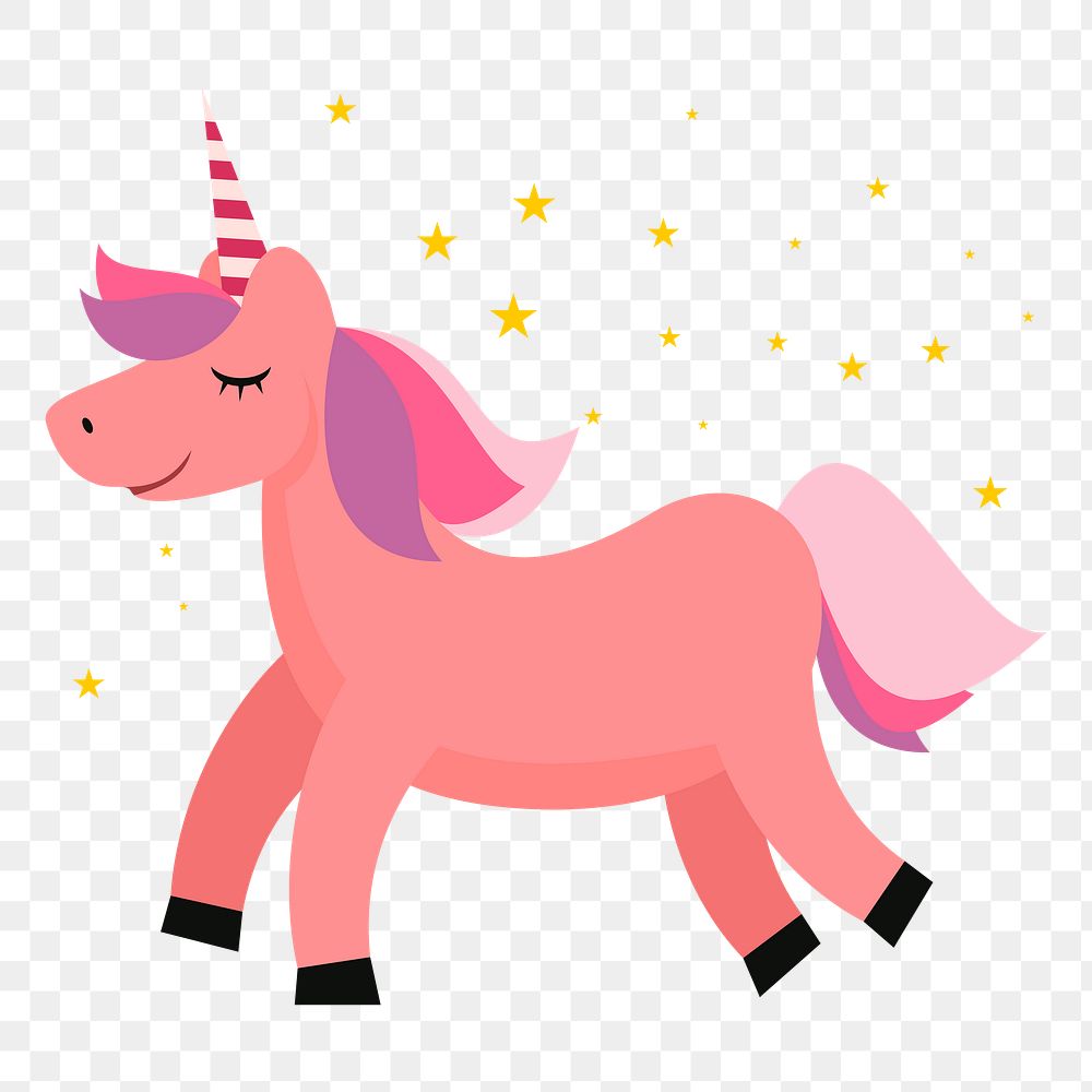 Pink unicorn png sticker myhtical creature illustration, transparent background. Free public domain CC0 image.