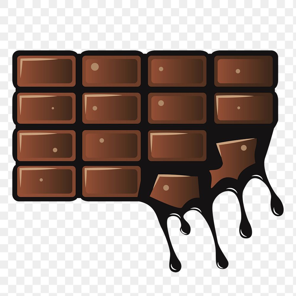 Chocolate bar png sticker food illustration, transparent background. Free public domain CC0 image.
