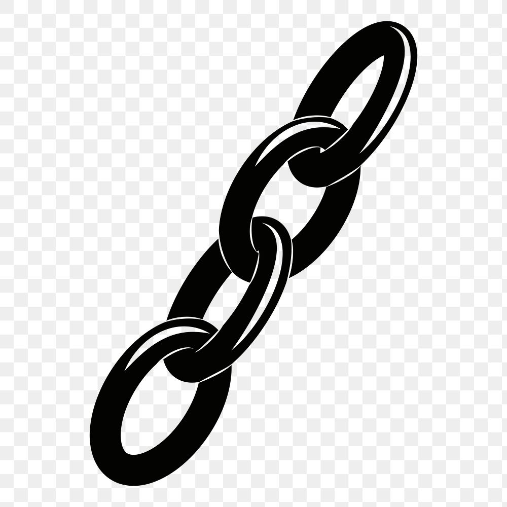 Chain png sticker, black and white illustration, transparent background. Free public domain CC0 image.
