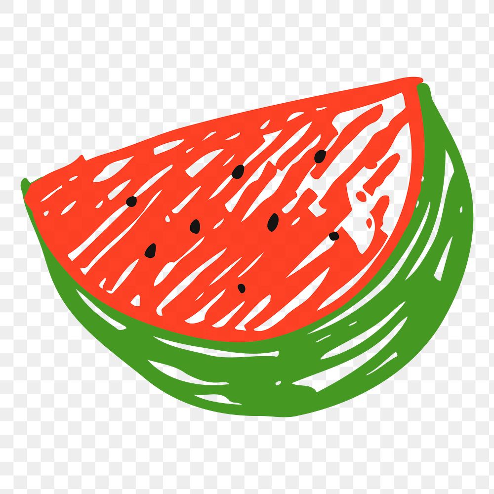 Watermelon  png sticker fruit illustration, transparent background. Free public domain CC0 image.