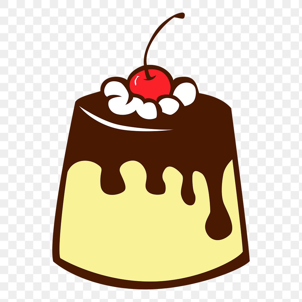Pudding, dessert  png sticker, transparent background. Free public domain CC0 image.