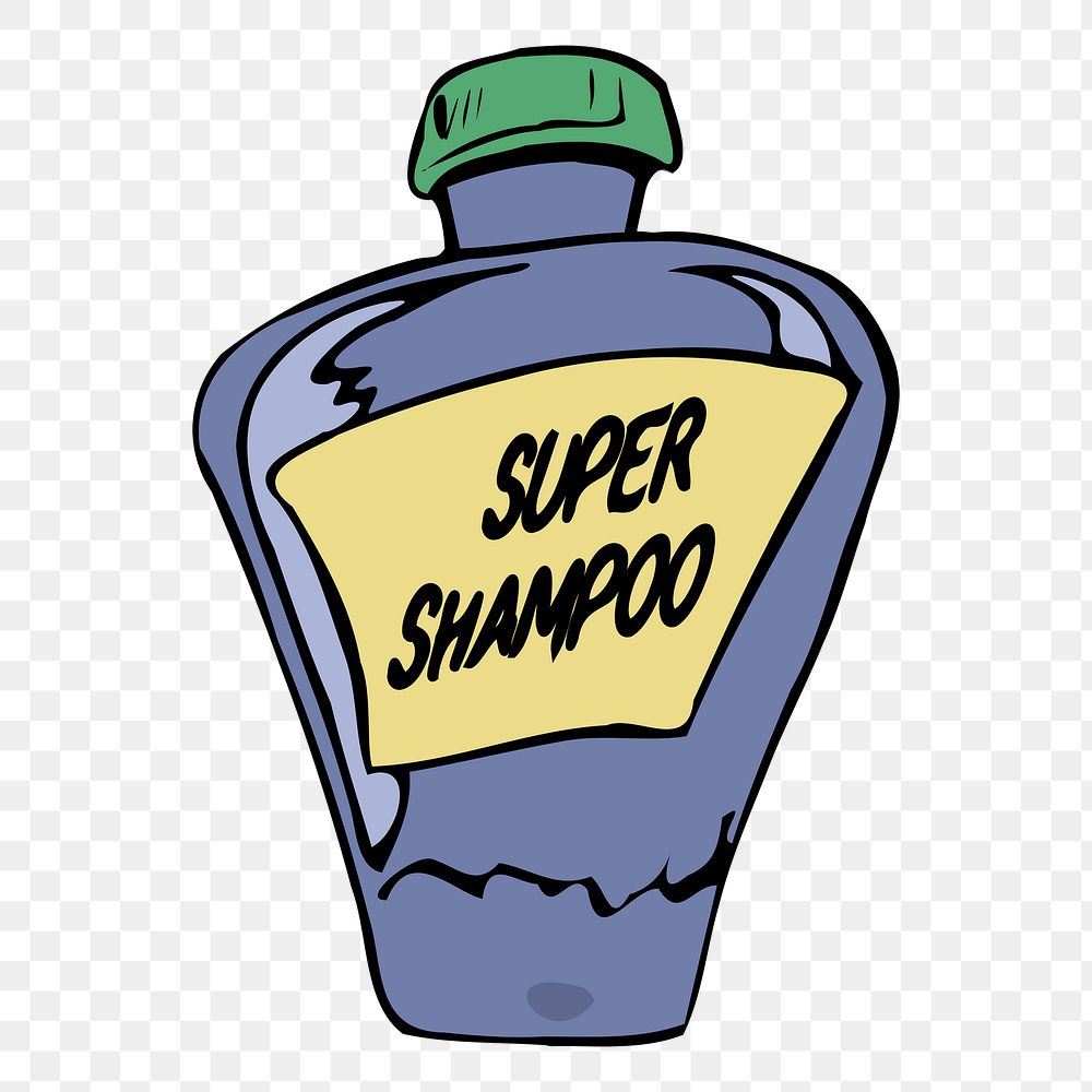 Shampoo cartoon png sticker, transparent background. Free public domain CC0 image.