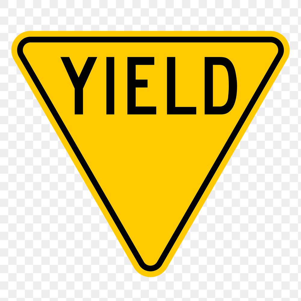 Yield sign  png sticker, transparent background. Free public domain CC0 image.