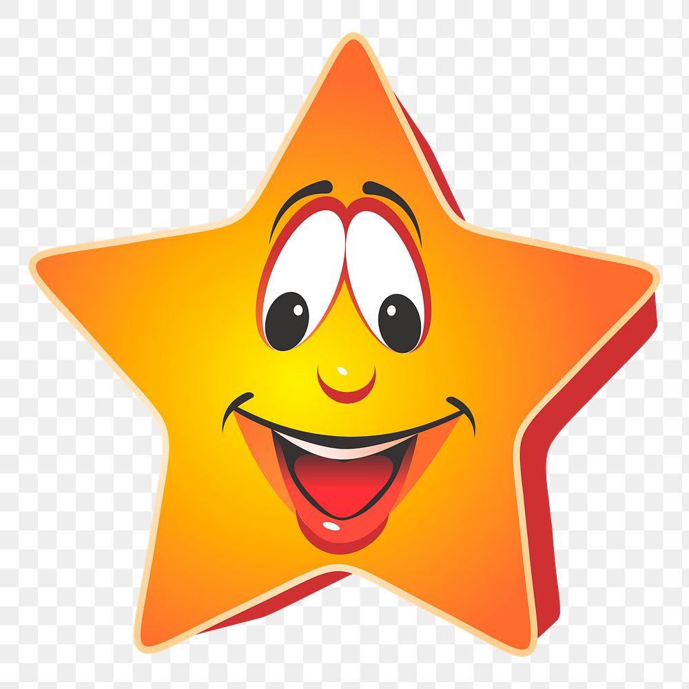 Cartoon star png sticker, transparent background. Free public domain CC0 image.