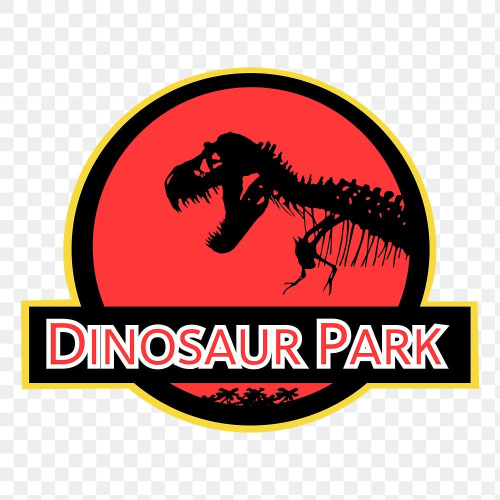 Dinosaur park sign png sticker, transparent background. Free public domain CC0 image.