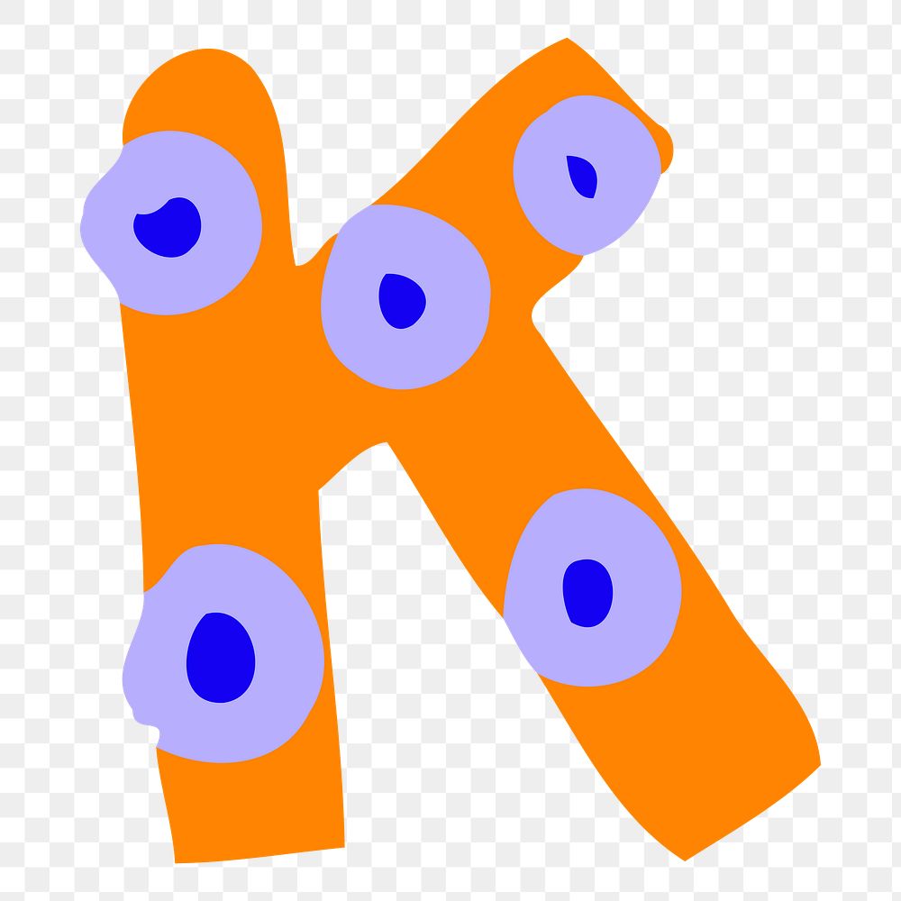 K alphabet png sticker, transparent background. Free public domain CC0 image.