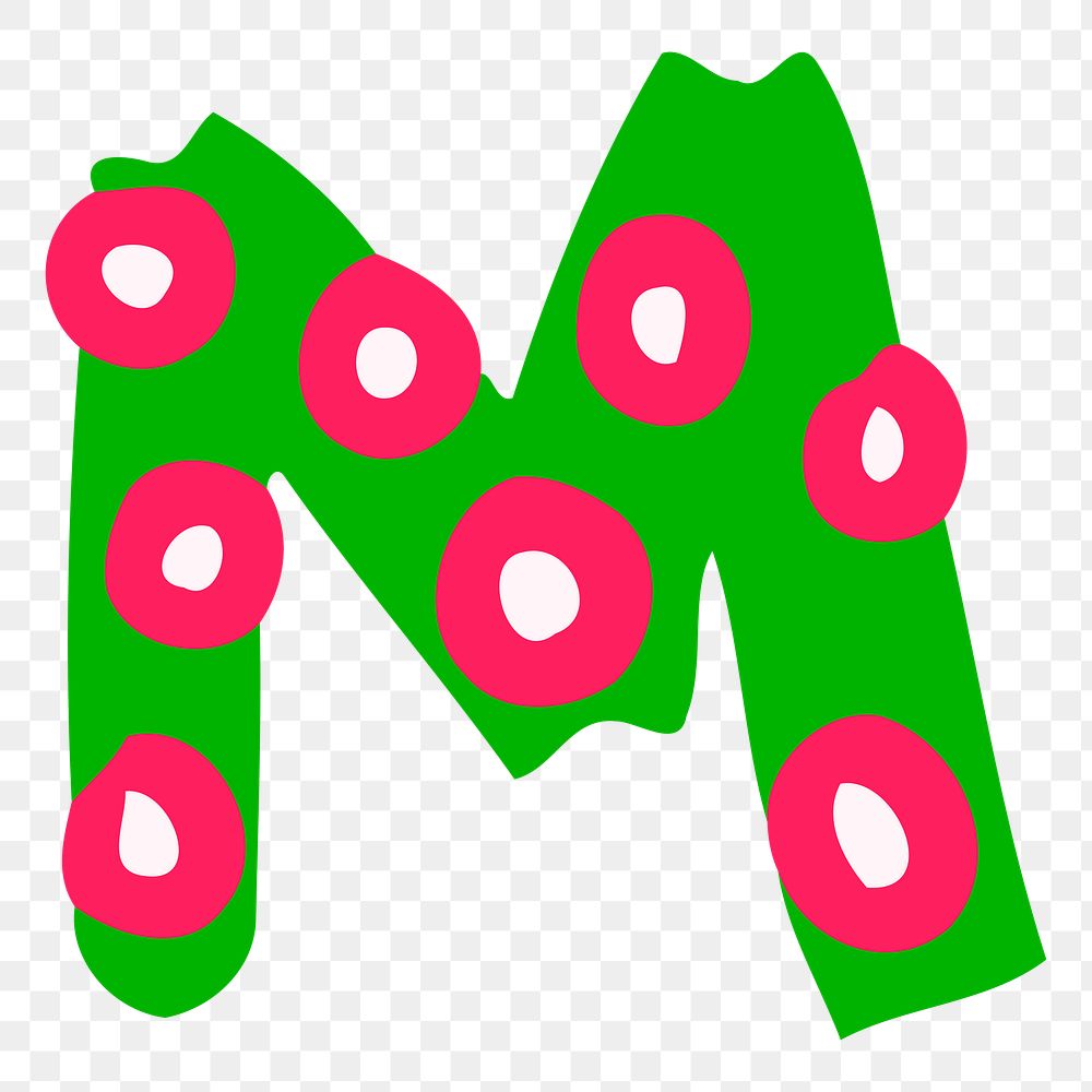 M alphabet png sticker, transparent background. Free public domain CC0 image.