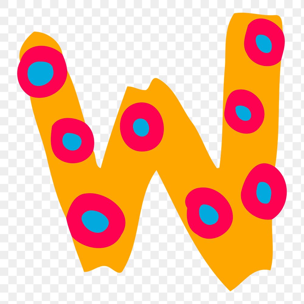 W alphabet png sticker, transparent background. Free public domain CC0 image.