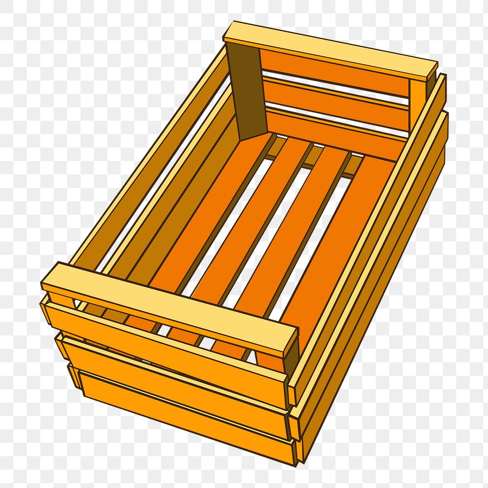 Wooden crate png sticker, transparent background. Free public domain CC0 image.