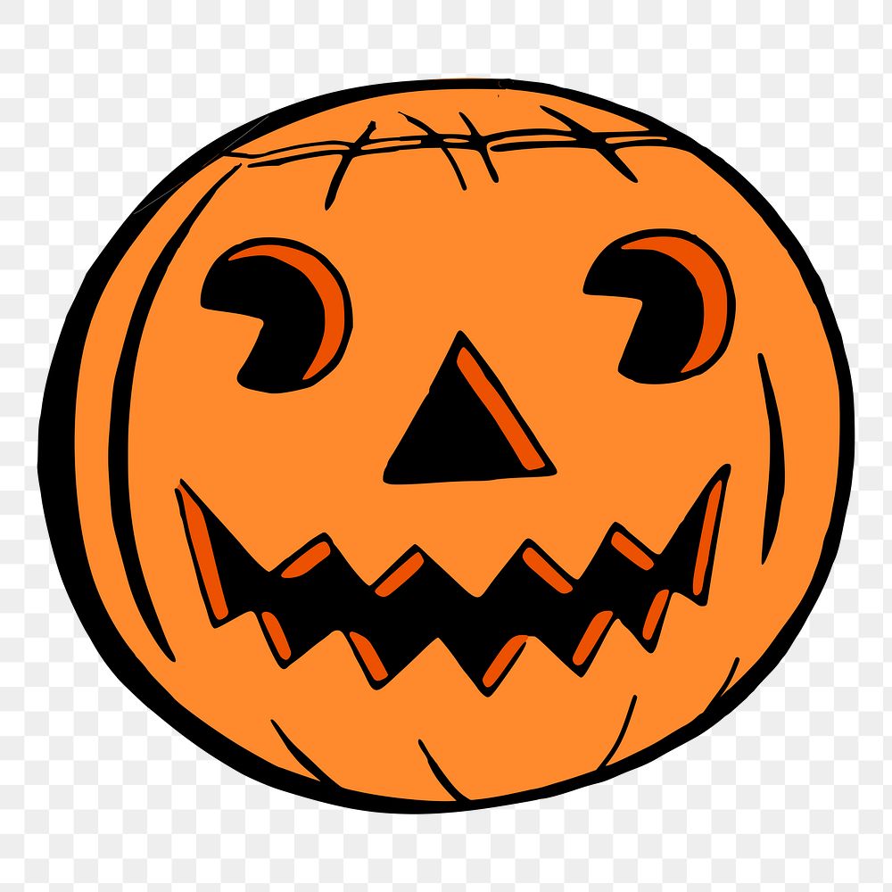 Jack o' lantern pumpkin png sticker, transparent background. Free public domain CC0 image.