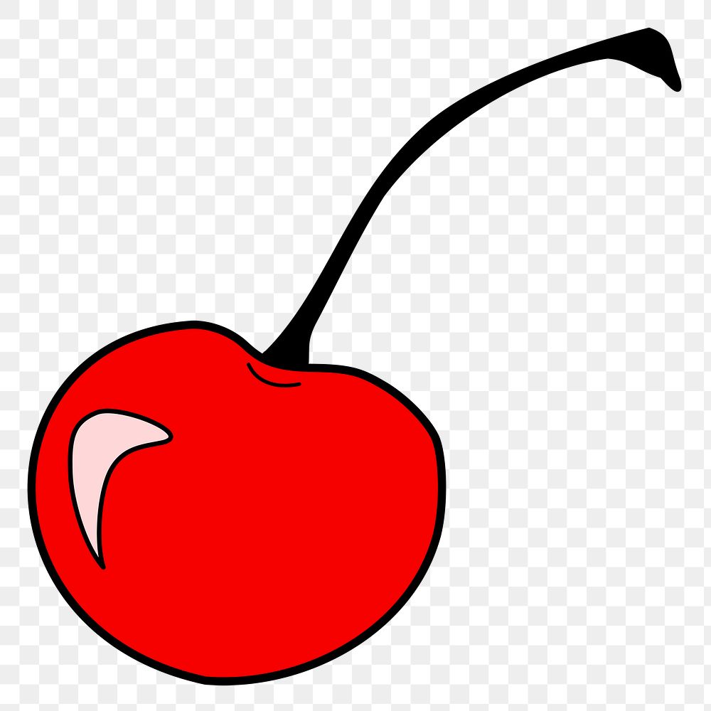 Cherry png sticker fruit illustration, transparent background. Free public domain CC0 image.