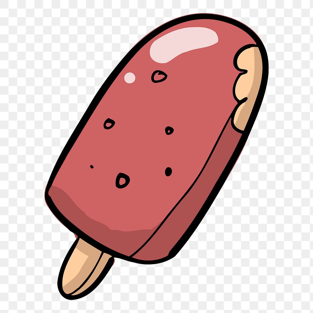 Popsicle  png sticker, transparent background. Free public domain CC0 image.