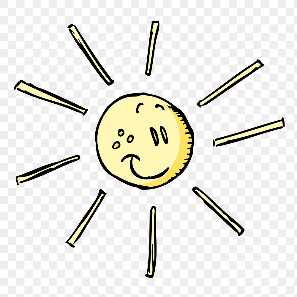 Sun cartoon  png sticker, transparent background. Free public domain CC0 image.