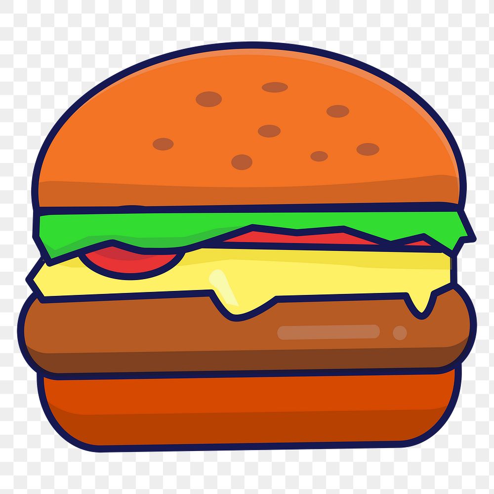 Burger png sticker, transparent background. Free public domain CC0 image.