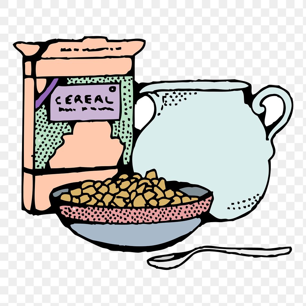 Cereal  png sticker, transparent background. Free public domain CC0 image.