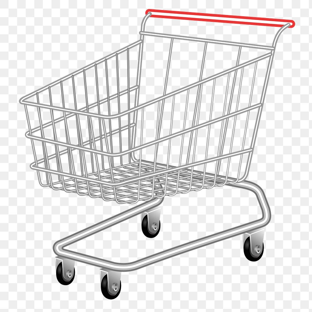 Shopping cart png sticker, transparent background. Free public domain CC0 image.
