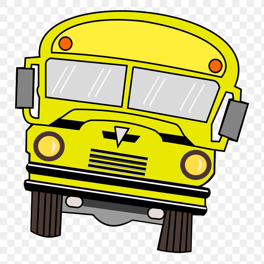 School bus png sticker, transparent background. Free public domain CC0 image.