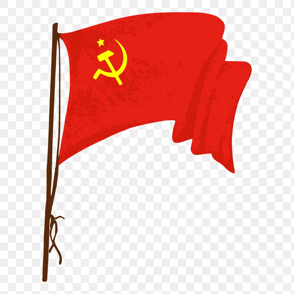 Soviet flag png sticker, transparent background. Free public domain CC0 image.