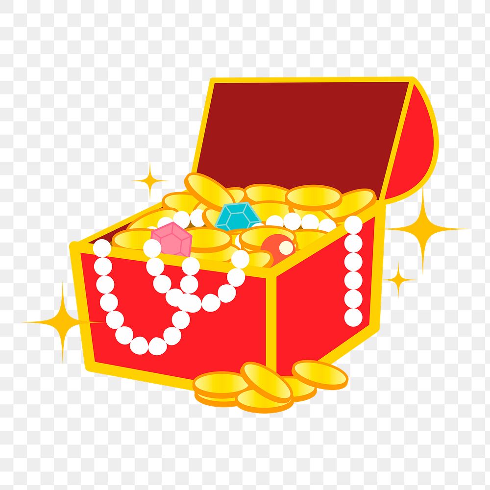 Treasure chest png sticker, transparent background. Free public domain CC0 image.