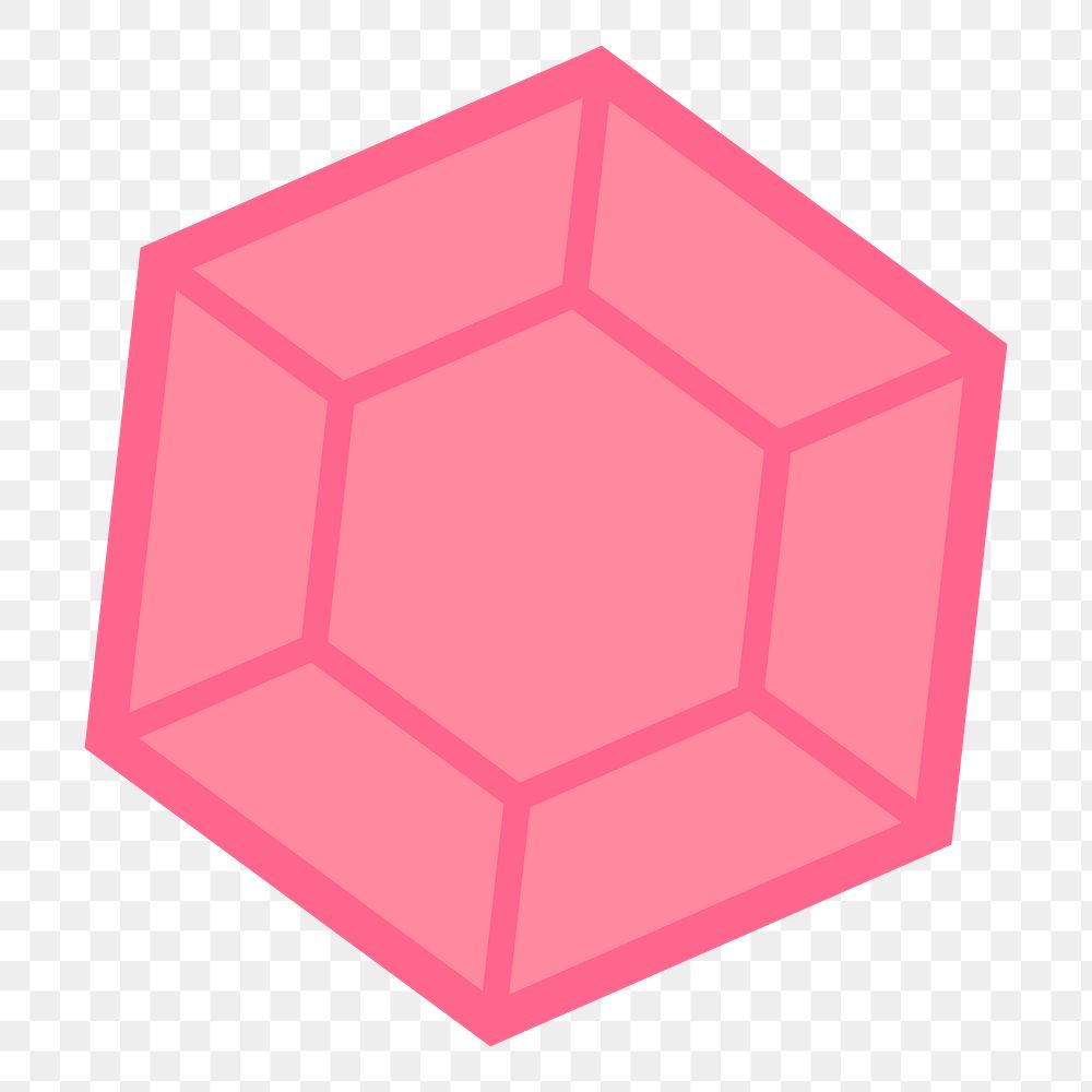 Pink jewel png sticker, transparent background. Free public domain CC0 image.