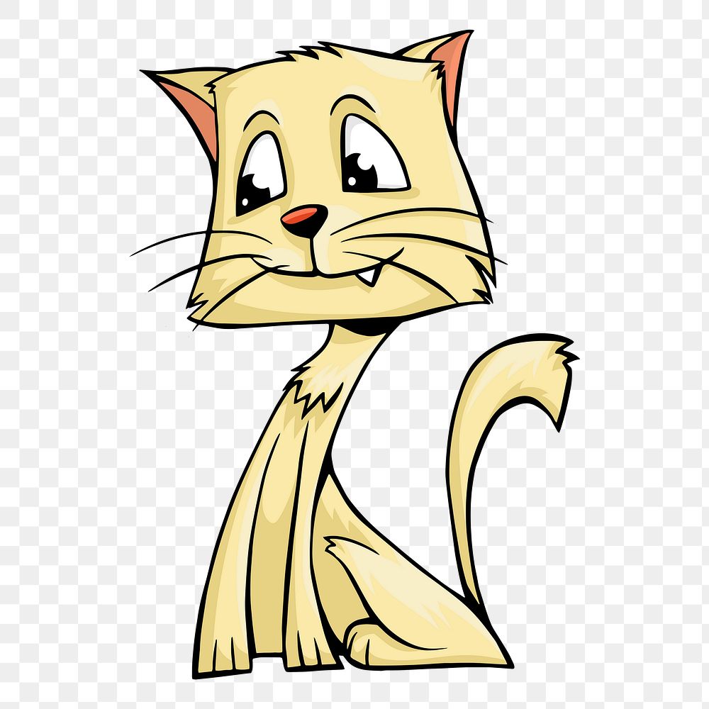 Cat cartoon png sticker, transparent background. Free public domain CC0 image.