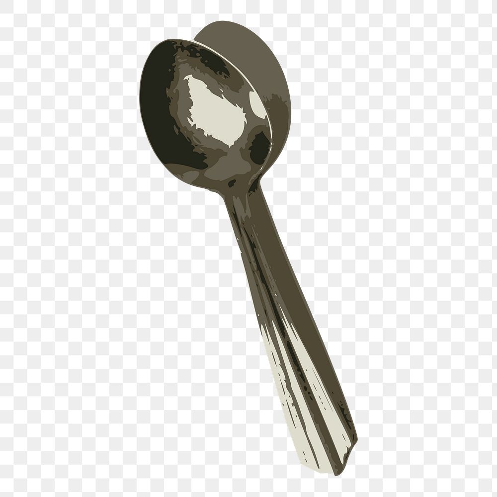 Spoon png sticker, transparent background. Free public domain CC0 image.