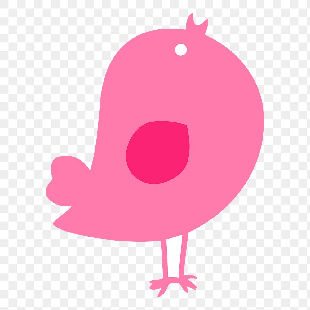 Pink bird png sticker, transparent background. Free public domain CC0 image.