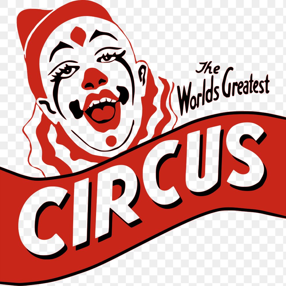 Clown circus png sticker, transparent background. Free public domain CC0 image.