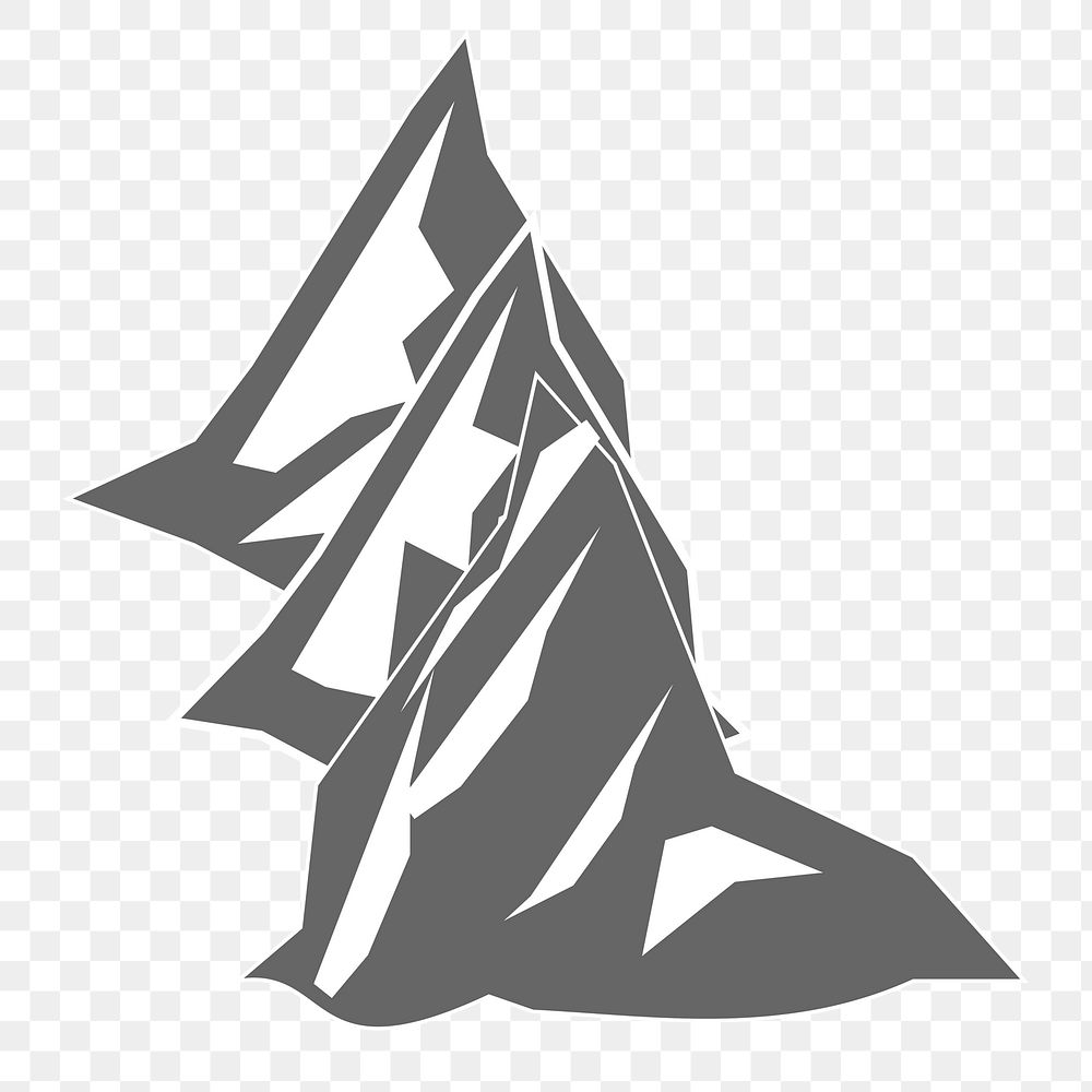 Mountain peak png sticker, transparent background. Free public domain CC0 image.