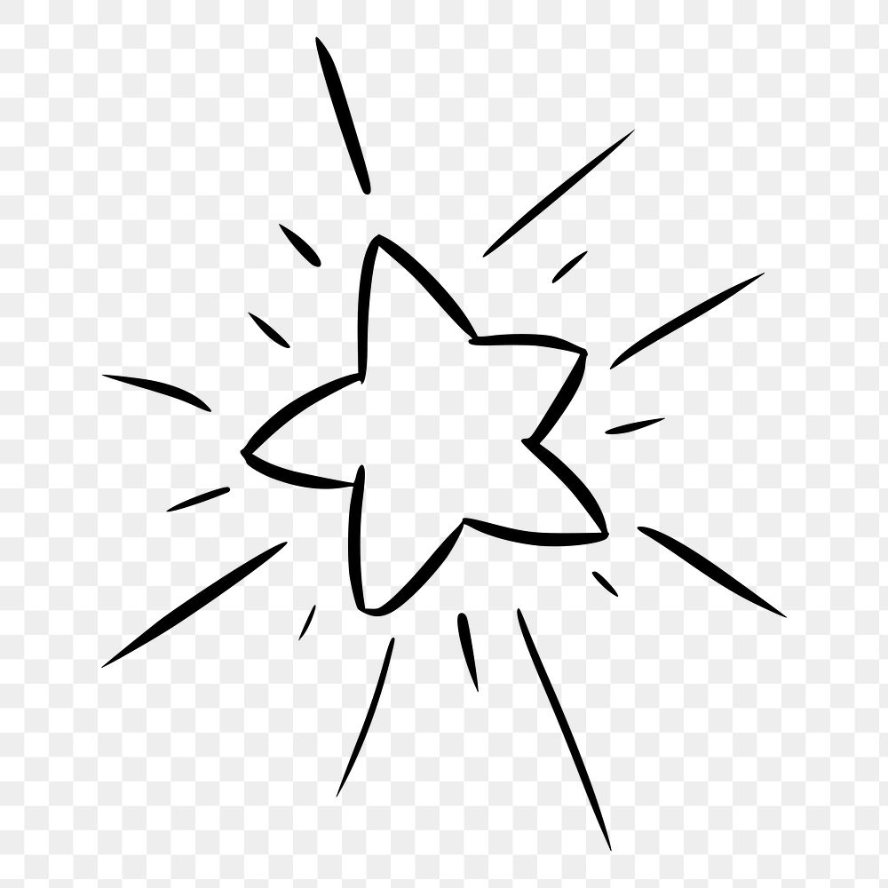 Shining star png sticker, transparent background. Free public domain CC0 image.