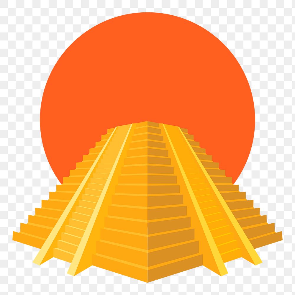 Mesoamerican pyramid png sticker, transparent background. Free public domain CC0 image.