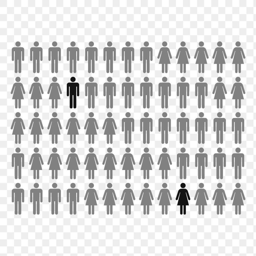 People infographic png sticker, transparent background. Free public domain CC0 image.