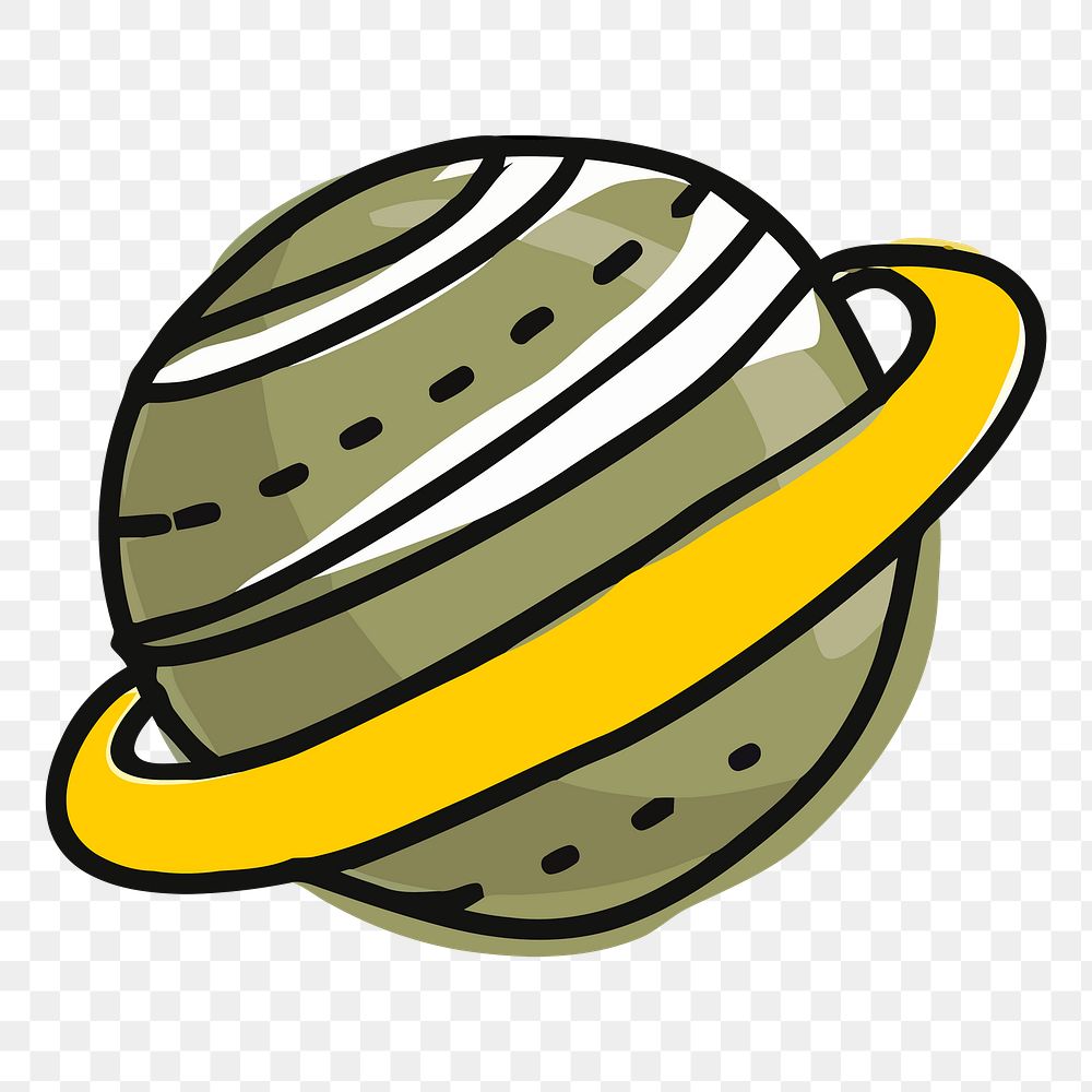 Saturn png sticker, transparent background. Free public domain CC0 image.