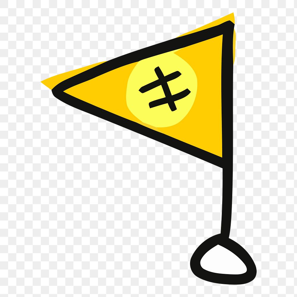 Yellow flag png sticker, transparent background. Free public domain CC0 image.