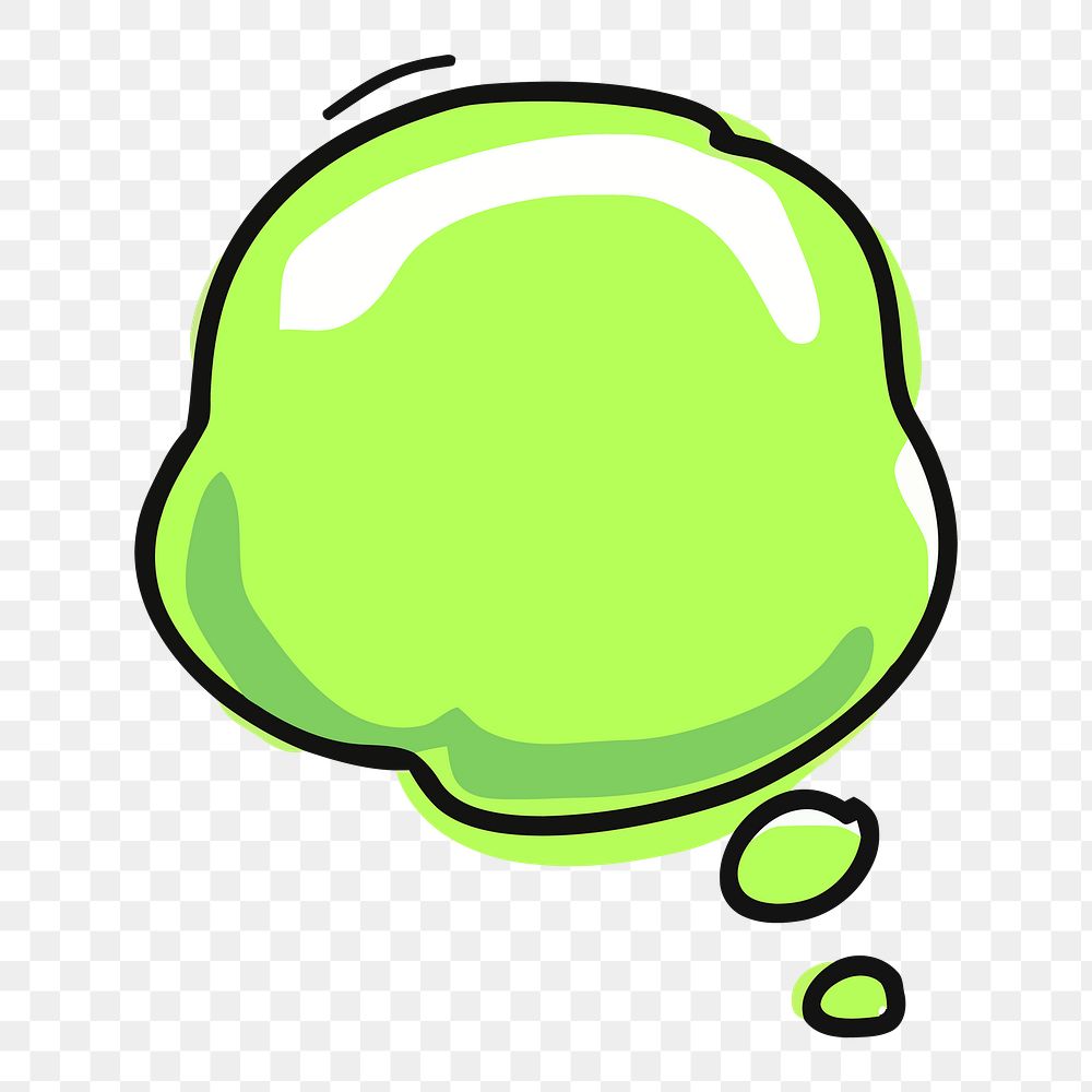 Png green speech bubble  sticker, transparent background. Free public domain CC0 image.