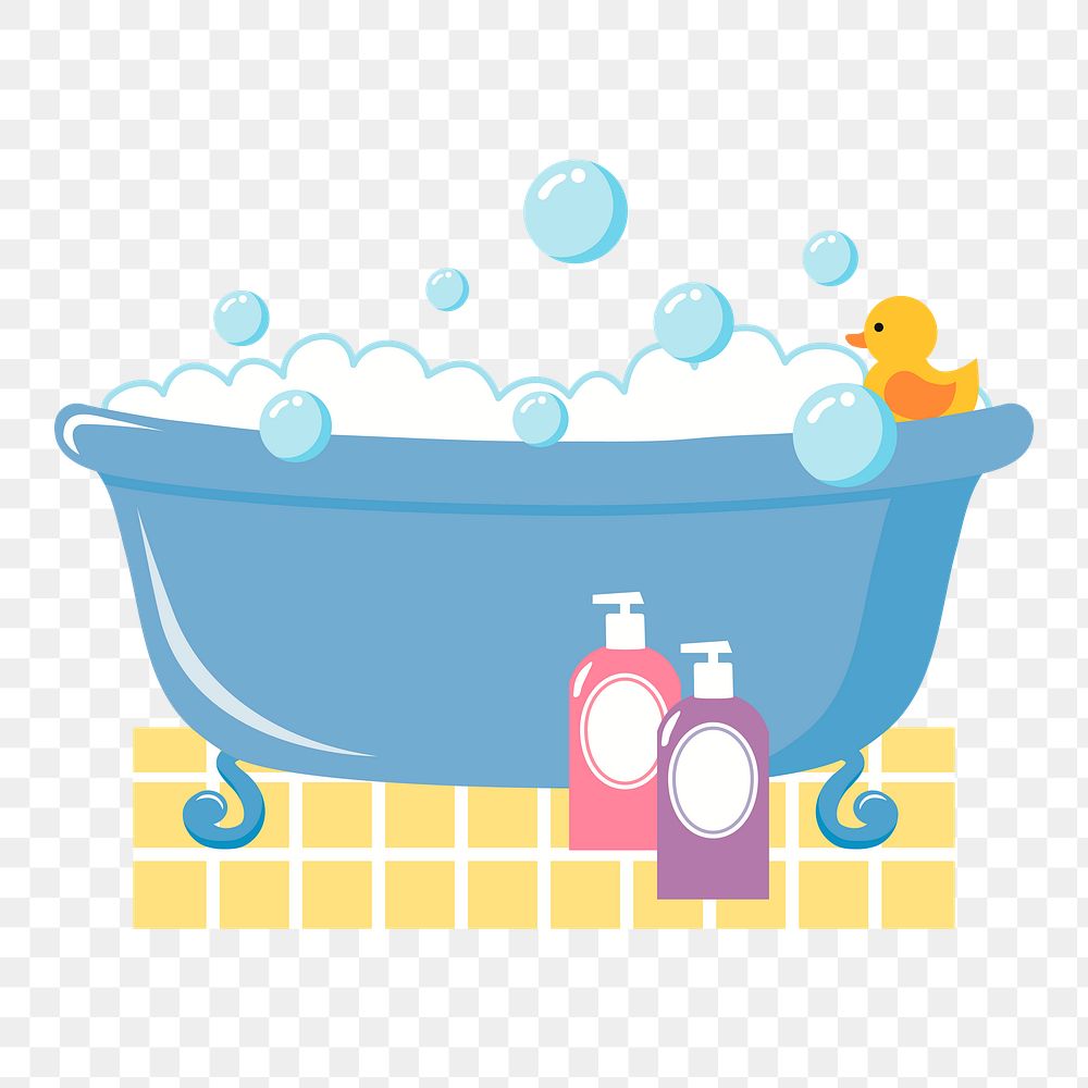 Bathtub png sticker, transparent background. Free public domain CC0 image.