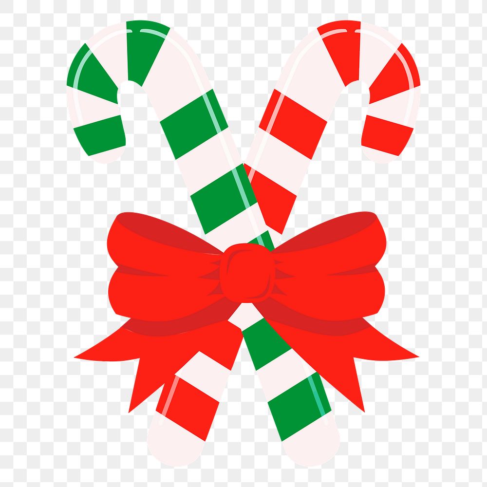 Png Christmas candy canes  sticker, transparent background. Free public domain CC0 image.