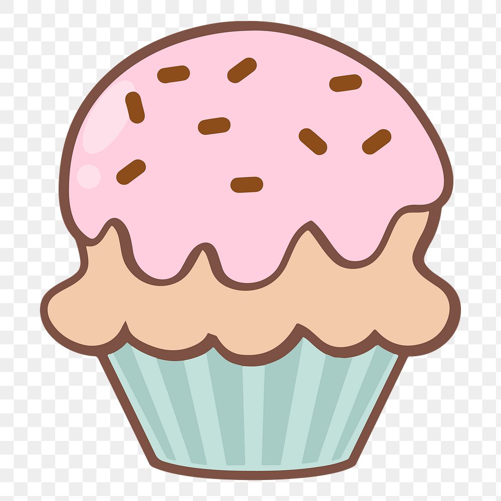 Cupcake png sticker, transparent background. Free public domain CC0 image.