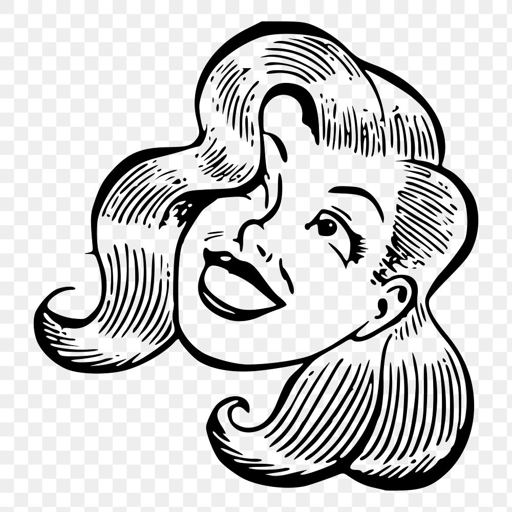 Happy woman png sticker cartoon character illustration, transparent background. 