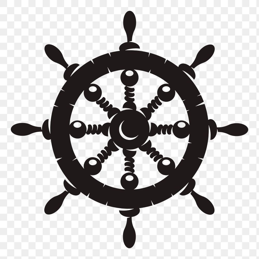 Boat steering wheel png sticker object illustration, transparent background. Free public domain CC0 image.