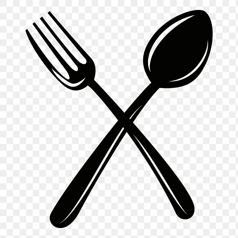 Silhouette cutlery png sticker object illustration, transparent background. Free public domain CC0 image.