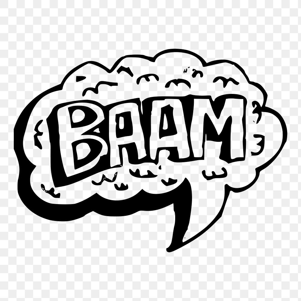 Baam png sticker comic speech bubble illustration, transparent background. Free public domain CC0 image.