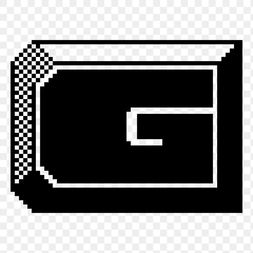 G letter png sticker 8-bit font illustration, transparent background. Free public domain CC0 image.