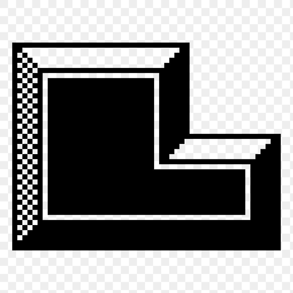 L letter png sticker 8-bit font illustration, transparent background. Free public domain CC0 image.