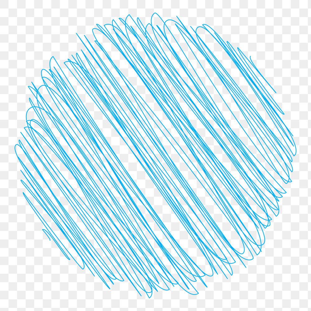 Blue scribble badge png sticker abstract frame illustration, transparent background. Free public domain CC0 image.