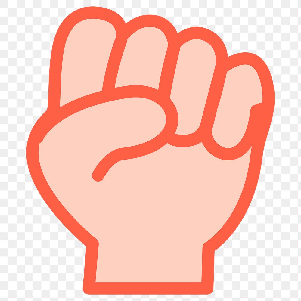 Fist png sticker hand gesture illustration, transparent background. 