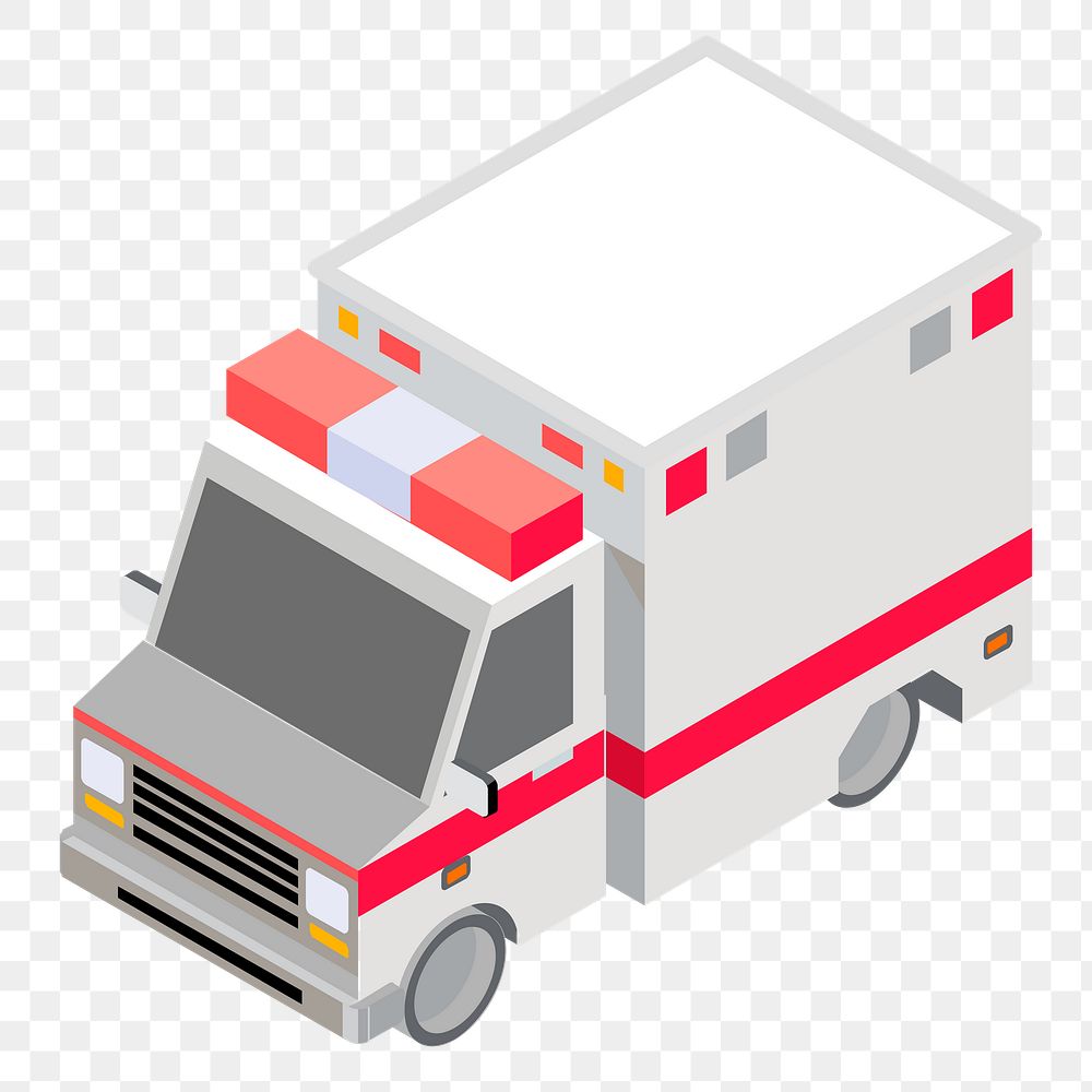 Ambulance png sticker transportation illustration, transparent background. Free public domain CC0 image.