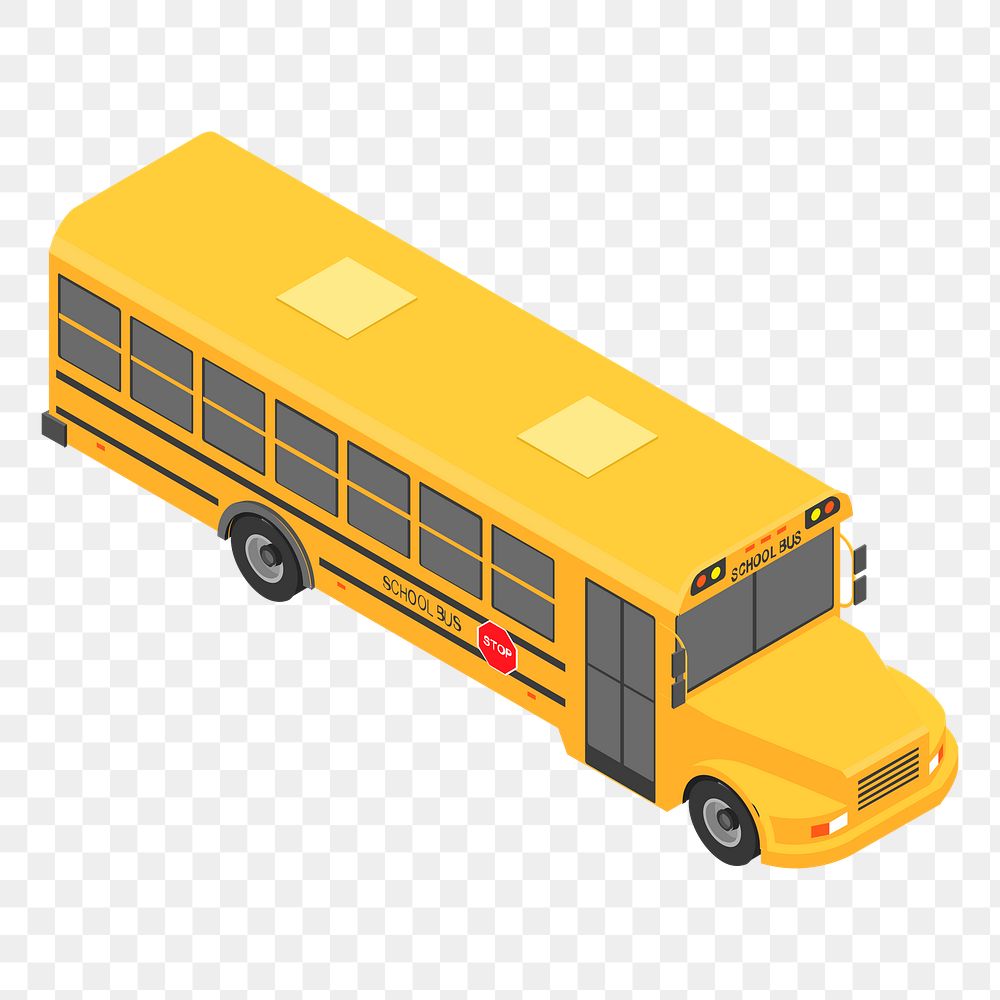 School bus png sticker transportation illustration, transparent background. Free public domain CC0 image.