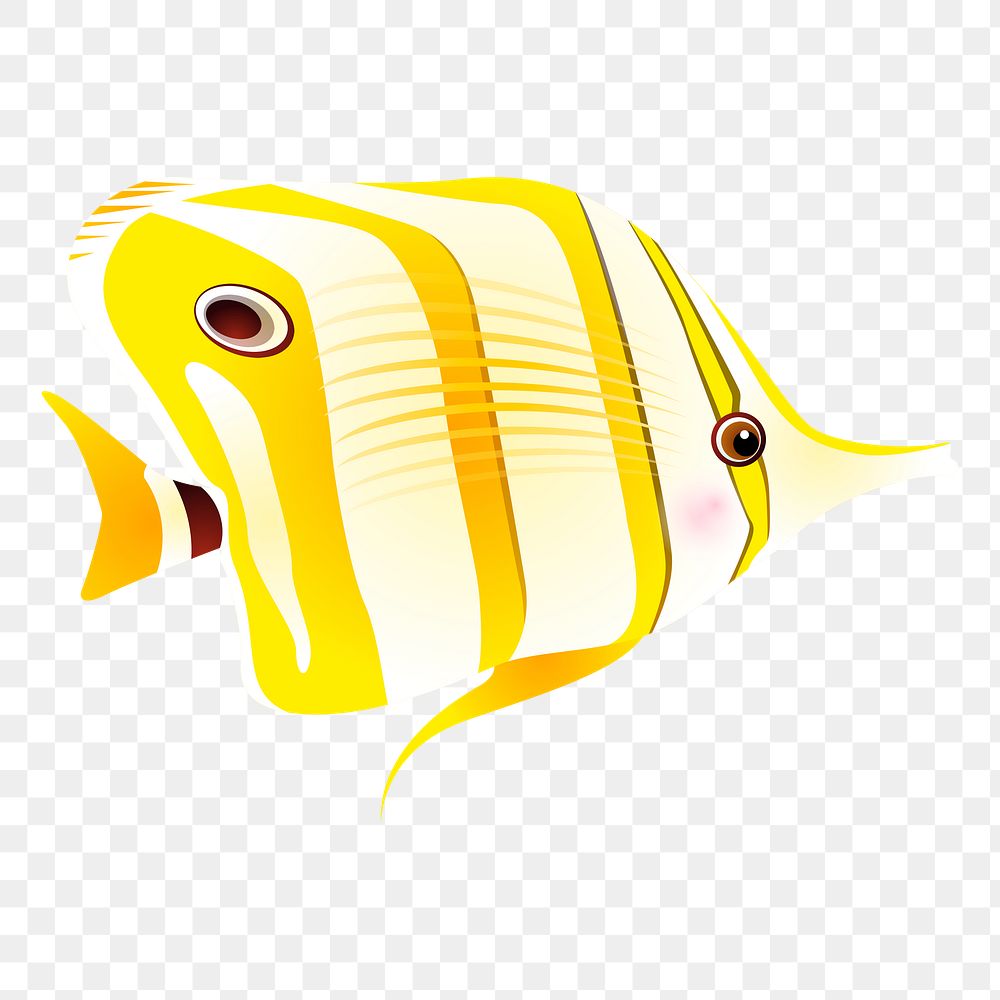 Butterfly fish png sticker animal illustration, transparent background. Free public domain CC0 image.