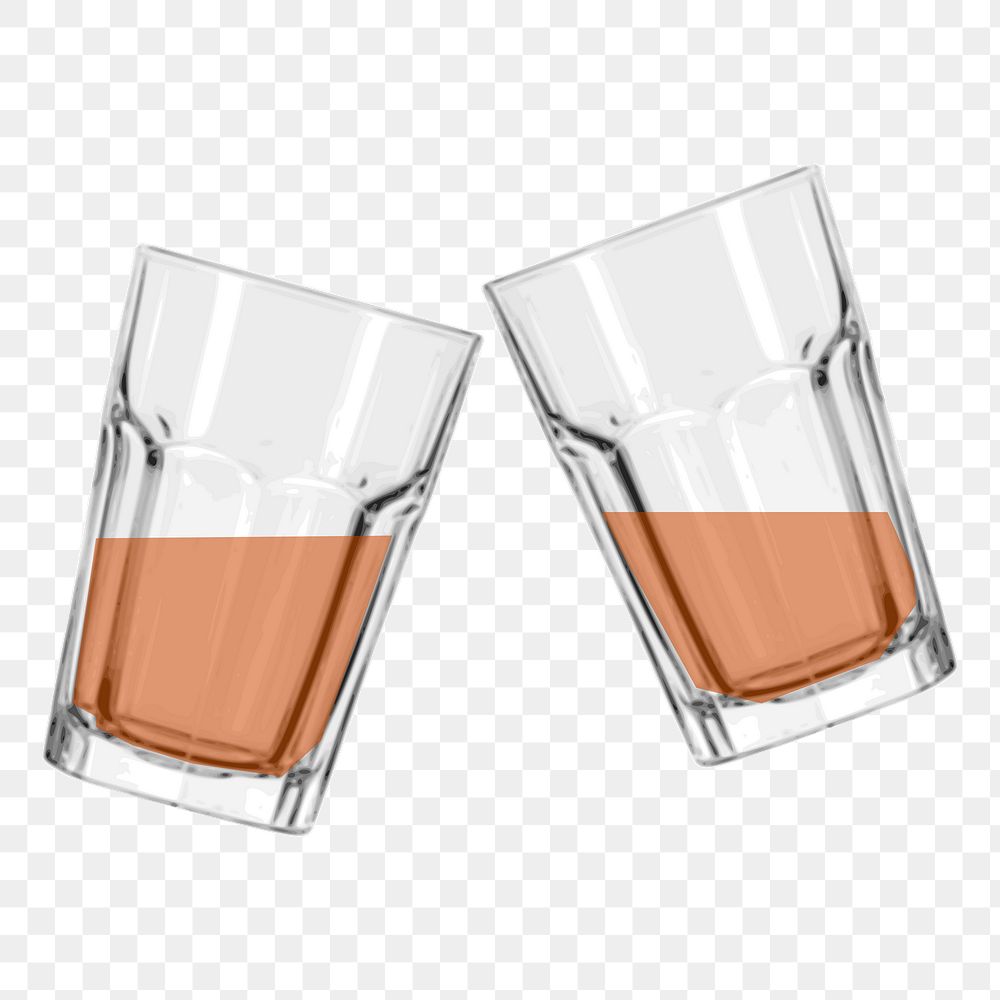 Whiskey glasses png sticker alcoholic drink illustration, transparent background. Free public domain CC0 image.